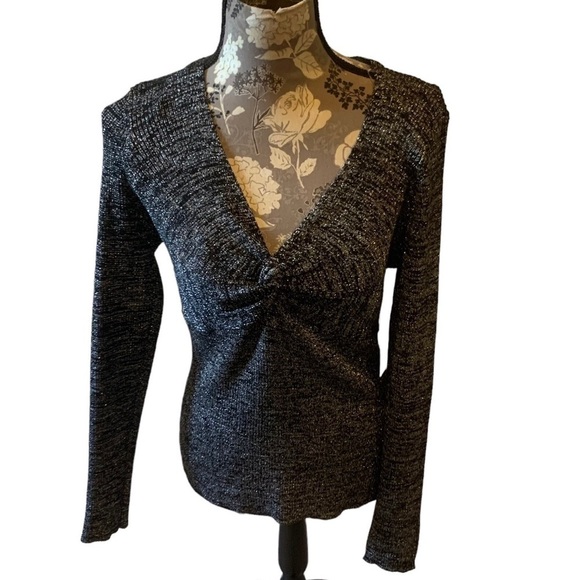 NO BOUNDARIES Metallic Silver Sparkly Sweater size large 11/13 - Picture 1 of 7